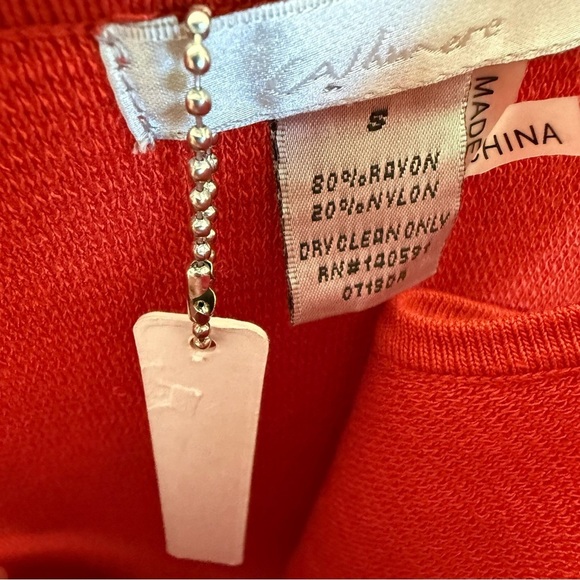 Cashmere horizontal ribbed midi dress with cutouts in burnt orange NWT Size: S - Picture 3 of 3